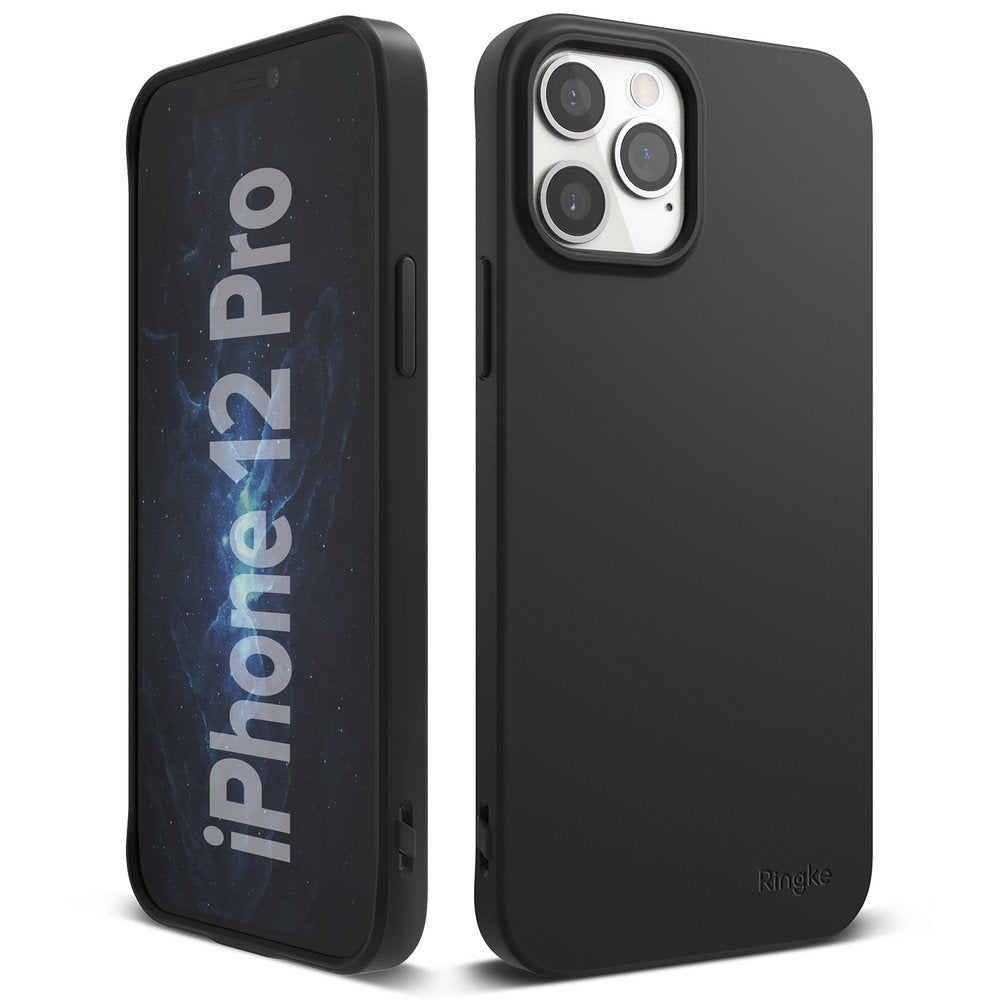 Противоударен Силиконов Калъф за iPhone 12/Pro, Ringke Air S Case, Черен (2)