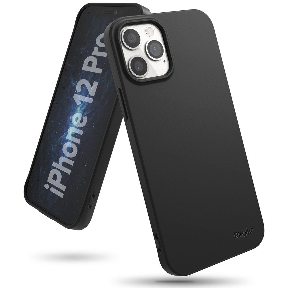 Противоударен Силиконов Калъф за iPhone 12/Pro, Ringke Air S Case, Черен
