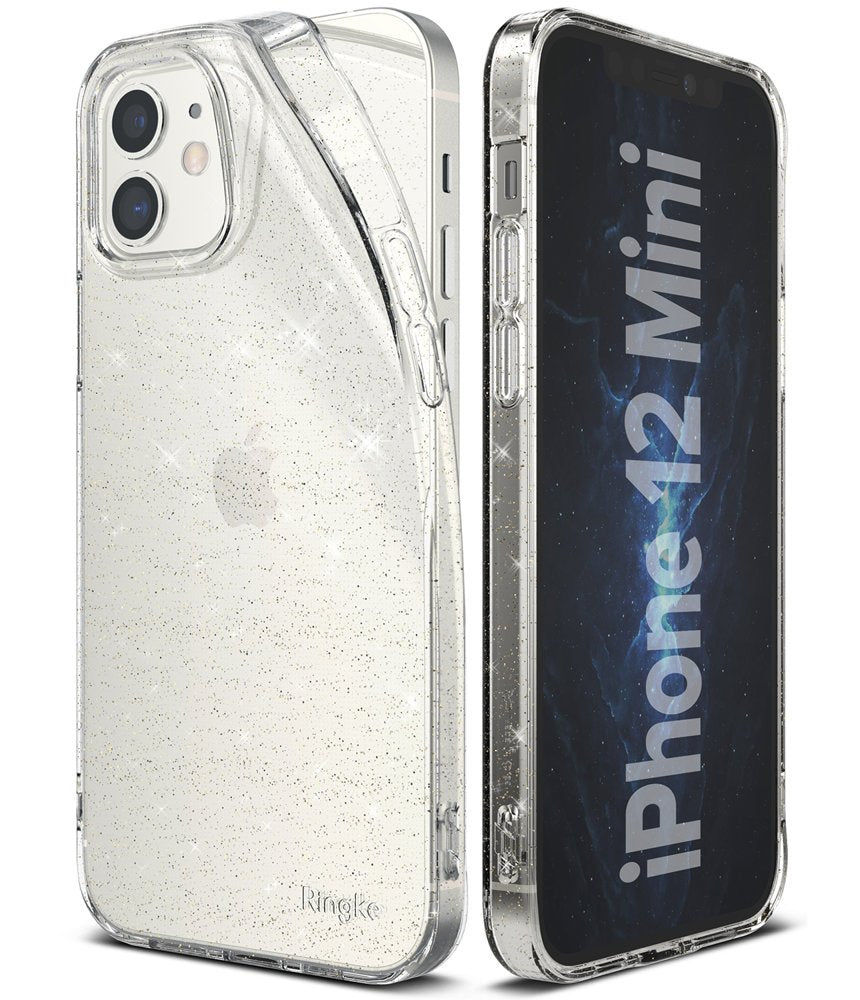 Противоударен Блестящ Калъф за iPhone 12 Mini, Ringke Air Glitter Case, Прозрачен (2)