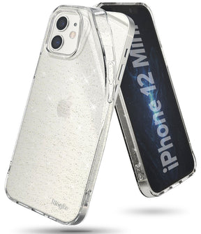 Противоударен Блестящ Калъф за iPhone 12 Mini, Ringke Air Glitter Case, Прозрачен