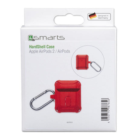 Калъф за Слушалки за Apple AirPods 2, 4Smarts HardShell Case, Червен (3)