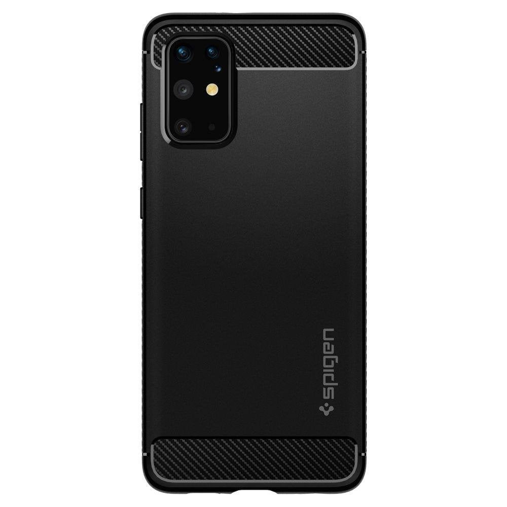 Противоударен Силиконов Калъф за Samsung S20 Plus, Spigen Rugged Armor Case, Черен (3)