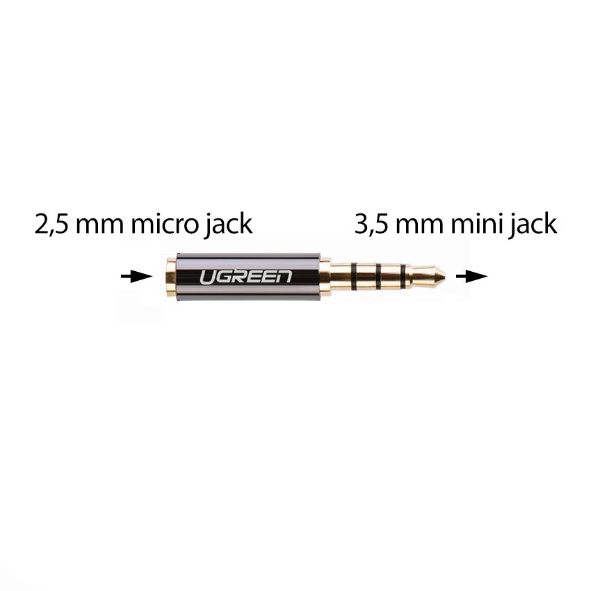 Аудио Преход, Ugreen Jack 3.5 to Aux 2.5 mm, Сив (2)