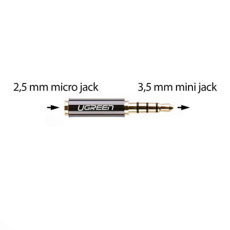 Аудио Преход, Ugreen Jack 3.5 to Aux 2.5 mm, Сив (2)