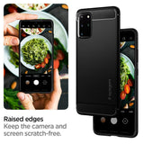 Противоударен Силиконов Калъф за Samsung S20 Plus, Spigen Rugged Armor Case, Черен (6)
