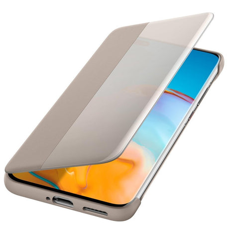 Оригинален Активен Калъф за Huawei P40 Pro Smart View Book Case, Кафяв (3)