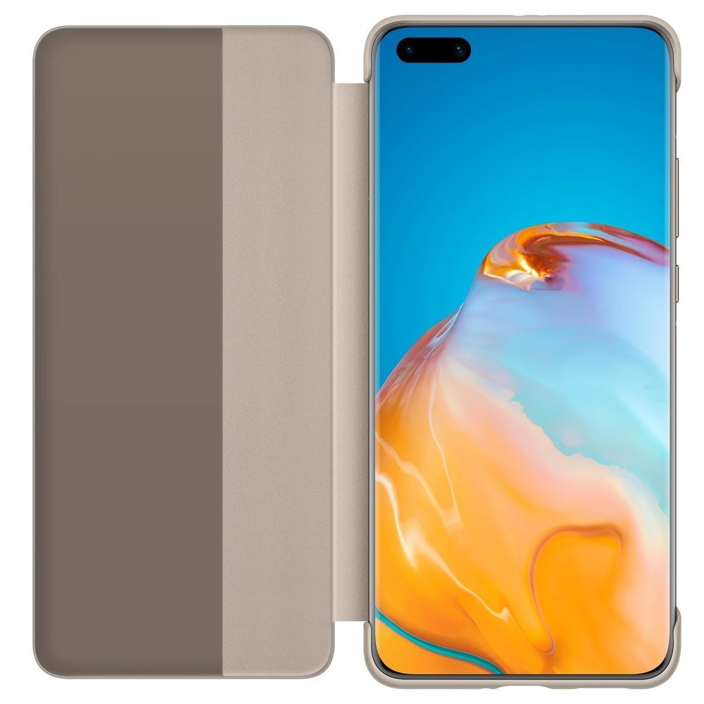 Оригинален Активен Калъф за Huawei P40 Pro Smart View Book Case, Кафяв (2)
