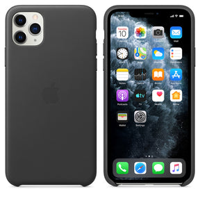 Оригинален Кожен Калъф за Apple iPhone 11 Pro Max, Leather Case MX0E2ZM/A, Черен