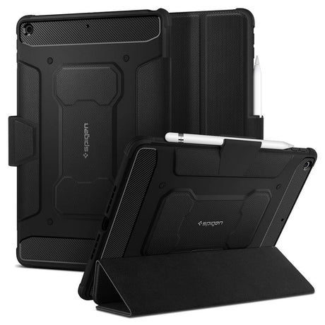 Противоударен Калъф за iPad 9/ 8/ 7 10.2", Spigen Rugged Armor Pro Case, Черен