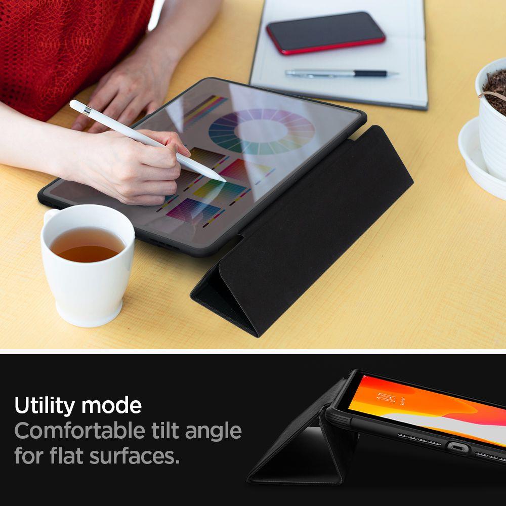 Противоударен Калъф за iPad 9/ 8/ 7 10.2", Spigen Rugged Armor Pro Case, Черен (5)
