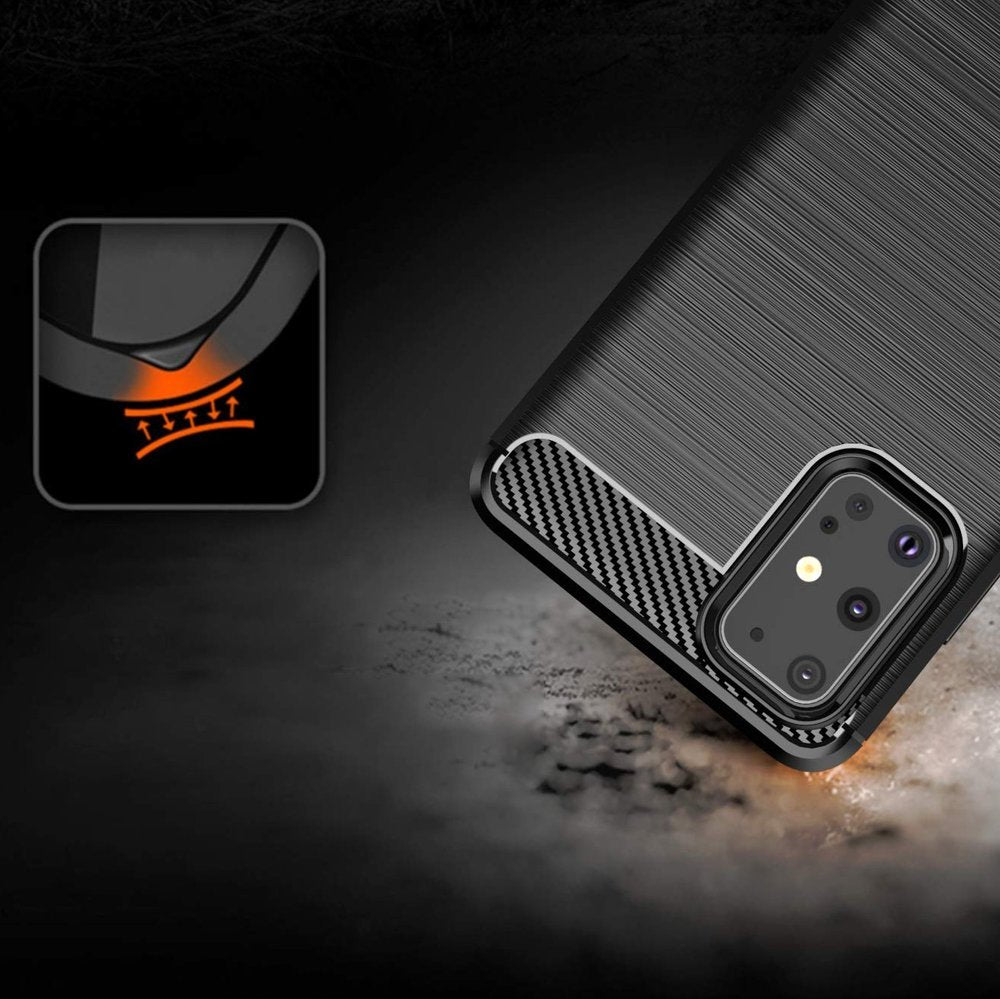 Противоударен Силиконов Калъф за Samsung S20 FE, Forcell Carbon Case, Черен (4)