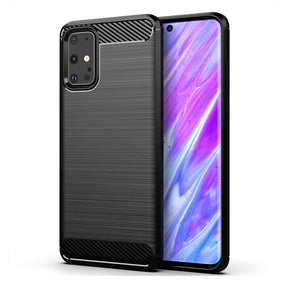 Противоударен Силиконов Калъф за Samsung S20 FE, Forcell Carbon Case, Черен