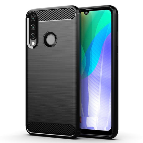Противоударен Силиконов Калъф за Samsung A20S, Forcell Carbon Case, Черен