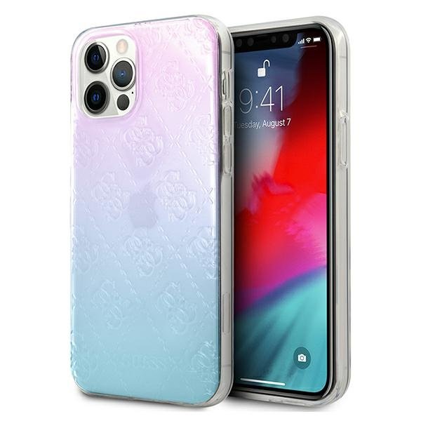 Луксозен Преливащ Калъф за iPhone 12 Pro Max, Guess Pattern Collection Case, Цветен