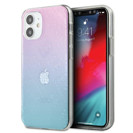 Луксозен Преливащ Калъф за iPhone 12 Mini, Guess Pattern Collection Case, Цветен