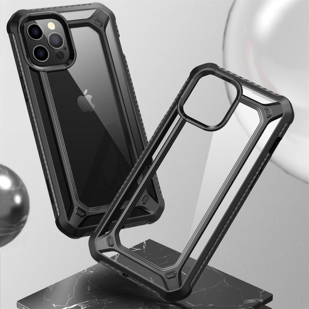 Противоударен Хибриден Калъф за iPhone 12/Pro, Supcase Exo Pro, Черен (3)