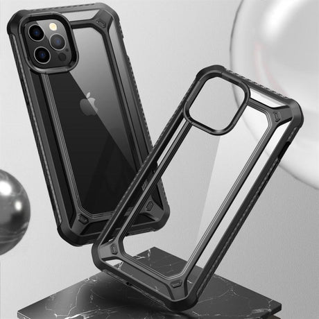 Противоударен Хибриден Калъф за iPhone 12/Pro, Supcase Exo Pro, Черен (3)
