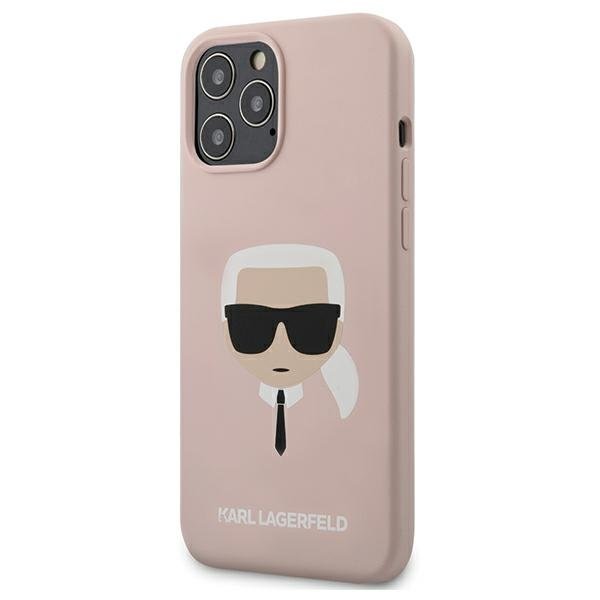Луксозен Калъф за iPhone 12 Pro Max, Karl Lagerfeld Silicone Iconic Case, Розов