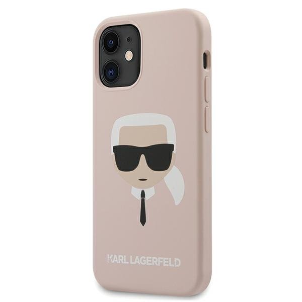 Луксозен Калъф за iPhone 12 Mini, Karl Lagerfeld Silicone Iconic Case, Розов