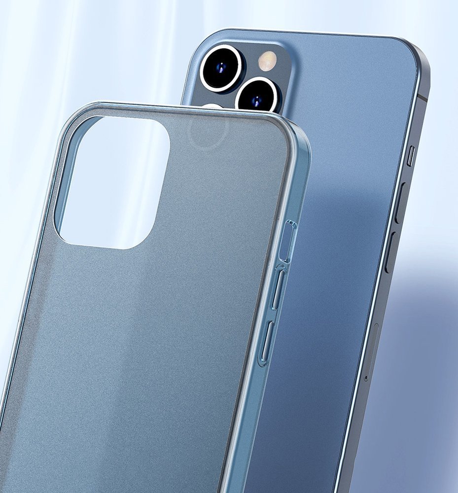 Матов Хибриден Калъф за iPhone 12 Pro Max, Baseus Frosted Case, Син (3)