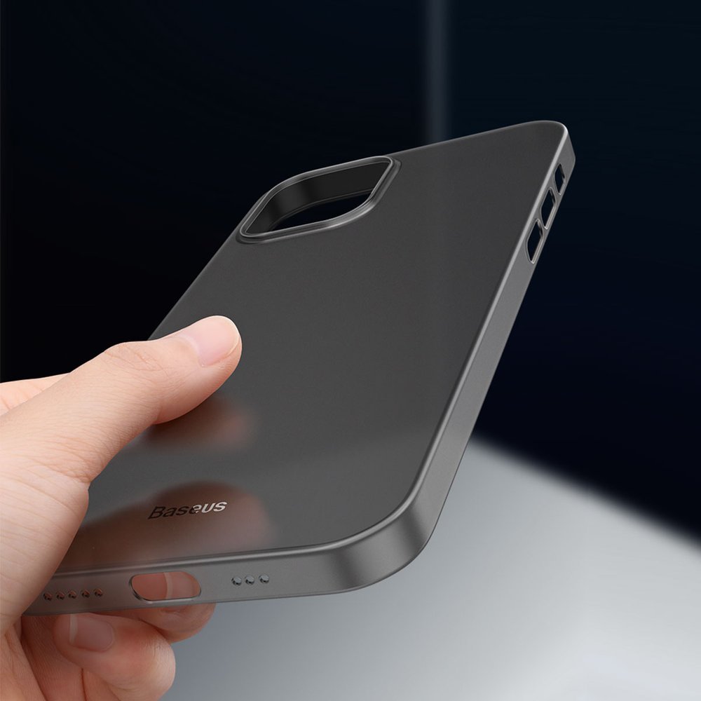 Тънък Матов Калъф за iPhone 12 Pro Max, Baseus Wing Case, Черен (5)