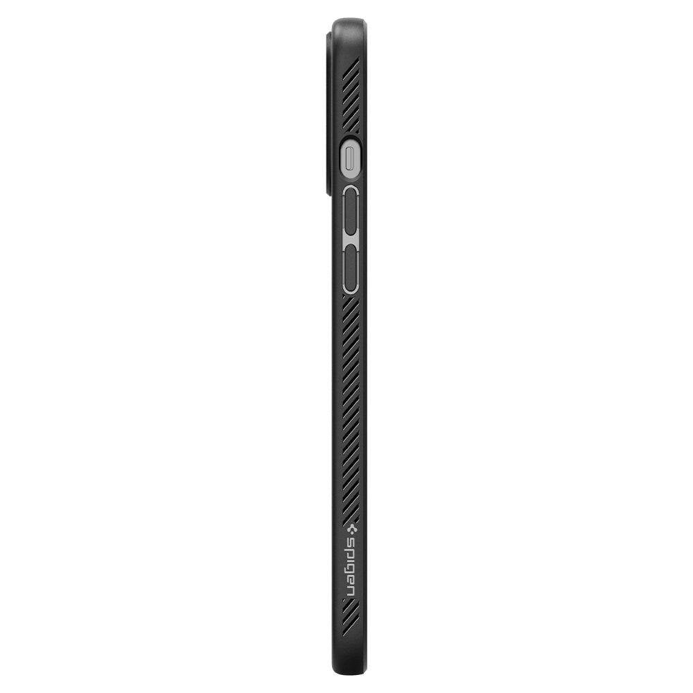Противоударен Силиконов Калъф за за iPhone 12 Pro Max, Spigen Liquid Air Case, Черен (6)