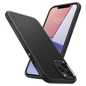 Противоударен Силиконов Калъф за за iPhone 12 Pro Max, Spigen Liquid Air Case, Черен