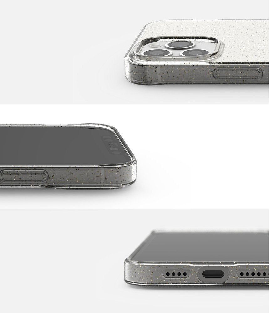 Противоударен Блестящ Калъф за iPhone 12/Pro, Ringke Air Glitter Case, Прозрачен (5)