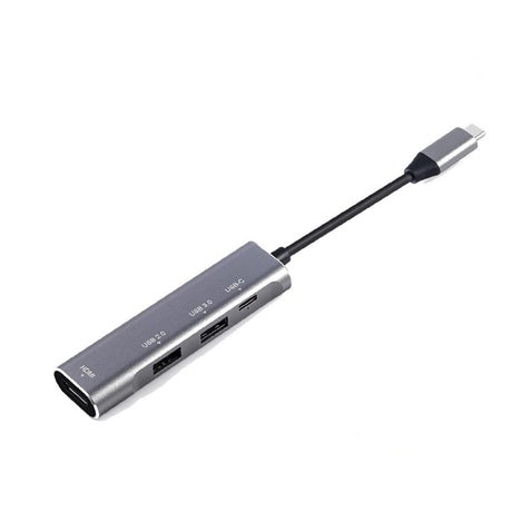 Хъб за Macbook и Лаптопи с USB-C, 4in1 HDMI/USB2.0/USB 3.0/UCB-C, Сив (5)