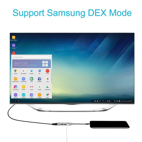 Хъб за Macbook и Лаптопи с USB-C, 4in1 HDMI/USB2.0/USB 3.0/UCB-C, Сив (2)