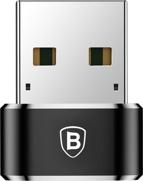 USB-C Преход/Адаптер, Baseus female USB-C to USB-A 2.4A, Черен