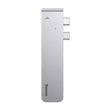 Хъб за Macbook Pro, Baseus Thunderbolt C+ Dual USB-C/HDMI/2x USB 3.0, Сив