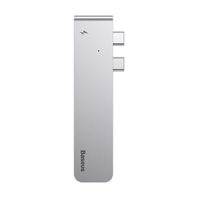 Хъб за Macbook Pro, Baseus Thunderbolt C+ Dual USB-C/HDMI/2x USB 3.0, Сив