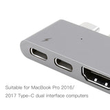 Хъб за Macbook Pro, Baseus Thunderbolt C+ Dual USB-C/HDMI/2x USB 3.0, Сив (5)