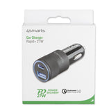 Зарядно за iPhone и Андроид за Кола с USB-C, 4Smarts 12v Rapid+ Power Delivery 27w, Сив (5)