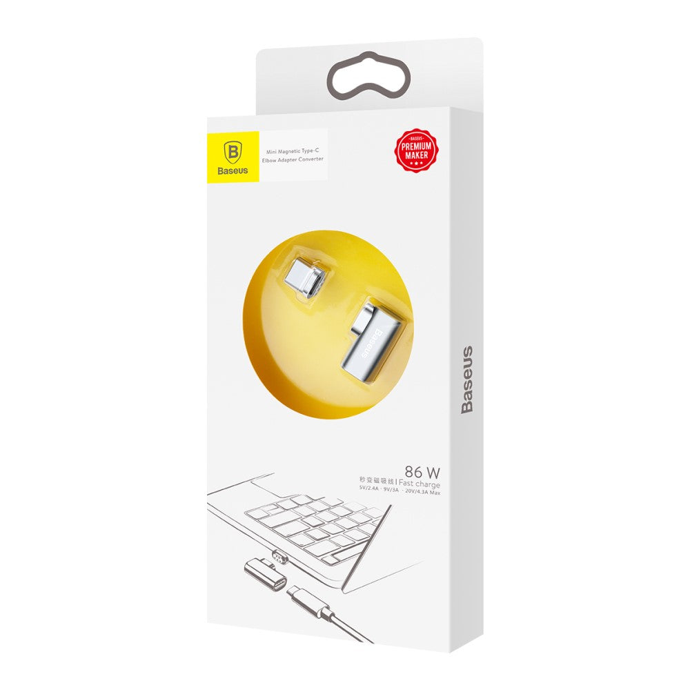 Магнитен Преход/Адаптер за Зареждане на MacBook, Baseus Mini USB-C, Черен (7)