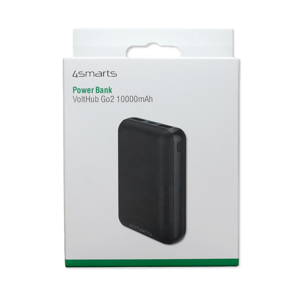 Външна Батерия с USB-C, 4Smarts Power Bank Volthub Go2 10000mAh, Черен (4)