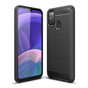 Противоударен Силиконов Калъф за Huawei P Smart 2020, Forcell Carbon Case, Черен