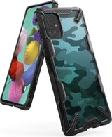 Противоударен Хибриден Калъф за Samsung A71, Ringke Fusion X Camo, Черен