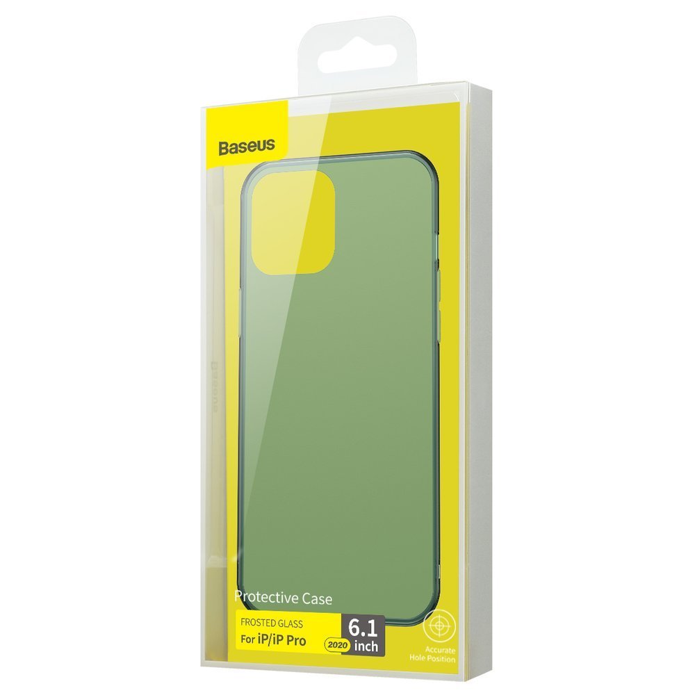 Матов Хибриден Калъф за iPhone 12/Pro, Baseus Frosted Case, Зелен (4)
