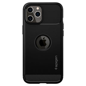 Противоударен Силиконов Калъф за iPhone 12/Pro, Spigen Rugged Armor Case, Черен