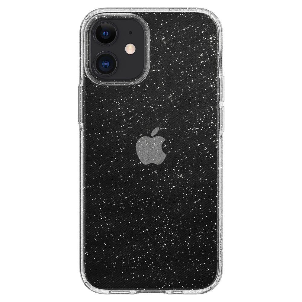 Противоударен Блестящ Калъф за iPhone 12 Mini, Spigen Liquid Crystal Glitter Quartz Case, Прозрачен (5)