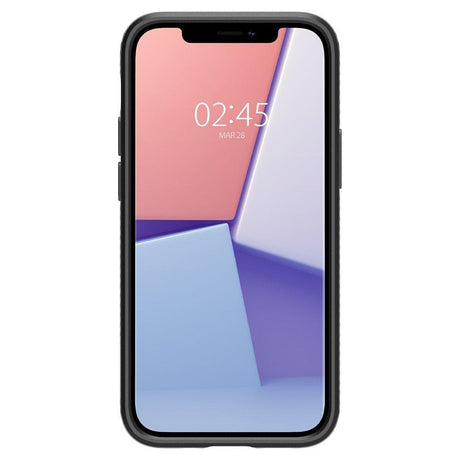 Противоударен Силиконов Калъф за за iPhone 12 Mini, Spigen Liquid Air Case, Черен (6)