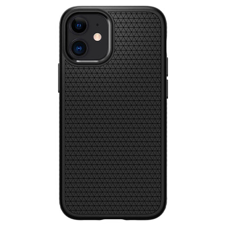 Противоударен Силиконов Калъф за за iPhone 12 Mini, Spigen Liquid Air Case, Черен (2)