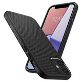 Противоударен Силиконов Калъф за за iPhone 12 Mini, Spigen Liquid Air Case, Черен
