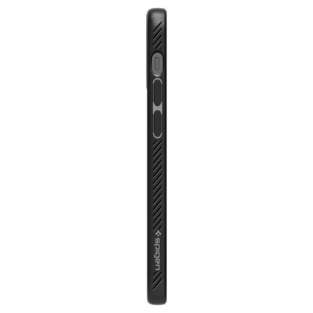 Противоударен Силиконов Калъф за за iPhone 12 Mini, Spigen Liquid Air Case, Черен (8)