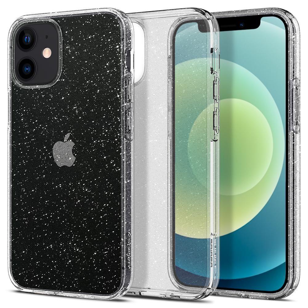 Противоударен Блестящ Калъф за iPhone 12 Mini, Spigen Liquid Crystal Glitter Quartz Case, Прозрачен