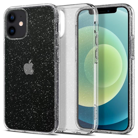 Противоударен Блестящ Калъф за iPhone 12 Mini, Spigen Liquid Crystal Glitter Quartz Case, Прозрачен