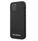 Луксозен Кожен Калъф за iPhone 12/Pro, Karl Lagerfeld Head Case, Черен (3)