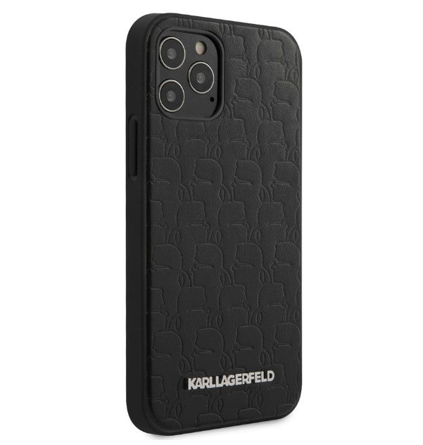 Луксозен Кожен Калъф за iPhone 12/Pro, Karl Lagerfeld Head Case, Черен (2)